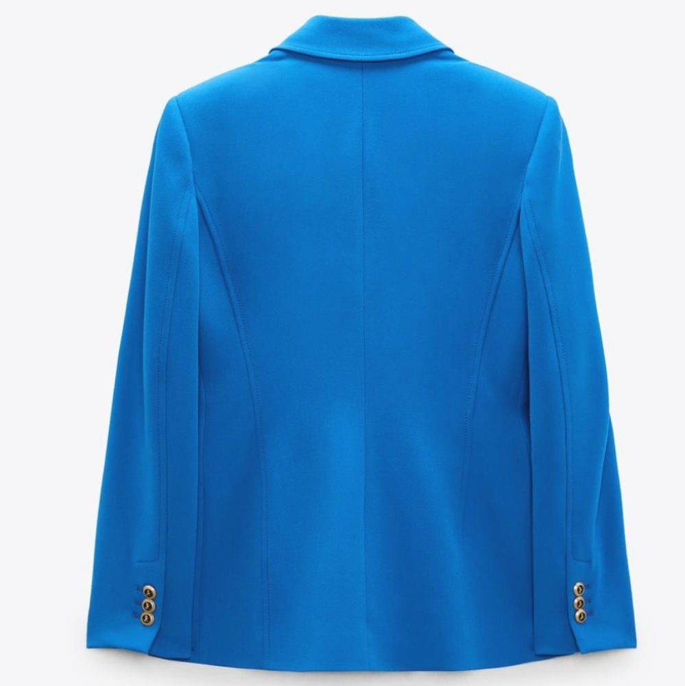 ZARA TAILORED DOUBLE BREASTED BLAZER BLUISH Bloggers favorite - Picture 12 of 16